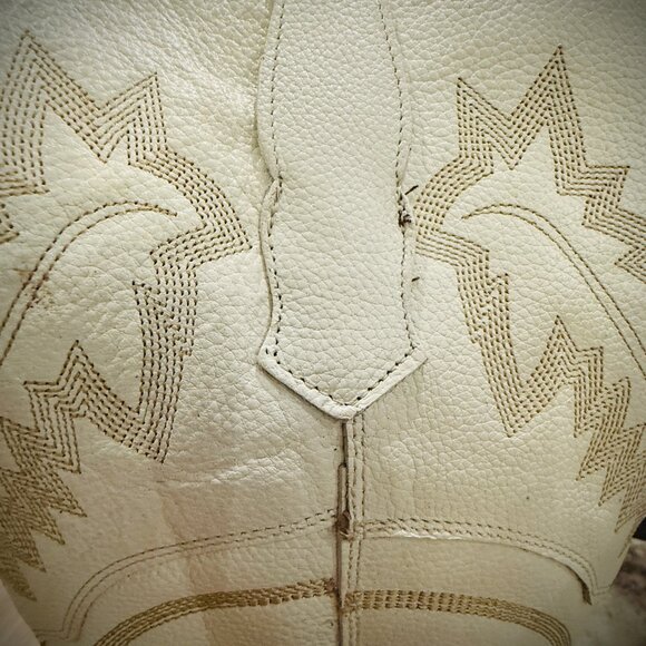 Rock’Em Wide Calf White Snip Toe Knee High Cowgirl Boots NWOT 7 - Picture 10 of 14